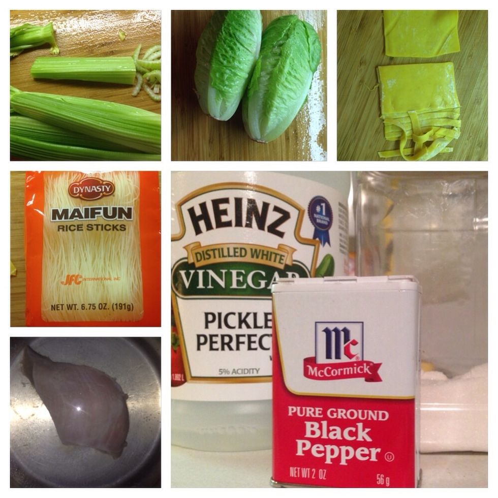 Here are the ingredients needed for the salad.