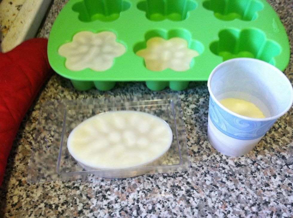 Here are the ones I just made. They are still in the cooling process so no worries about the way it looks right now. They will be good for use after a few hours. This pic is after about an hour.