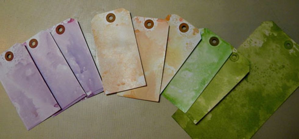 Here are the ones that I made with the leftover spray on the mat. I will use them in future projects.