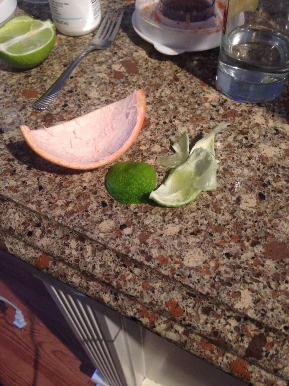 Here are the skins we have saved! You will want to put them in your liquid mixture and blend those too, as an exfoliator.