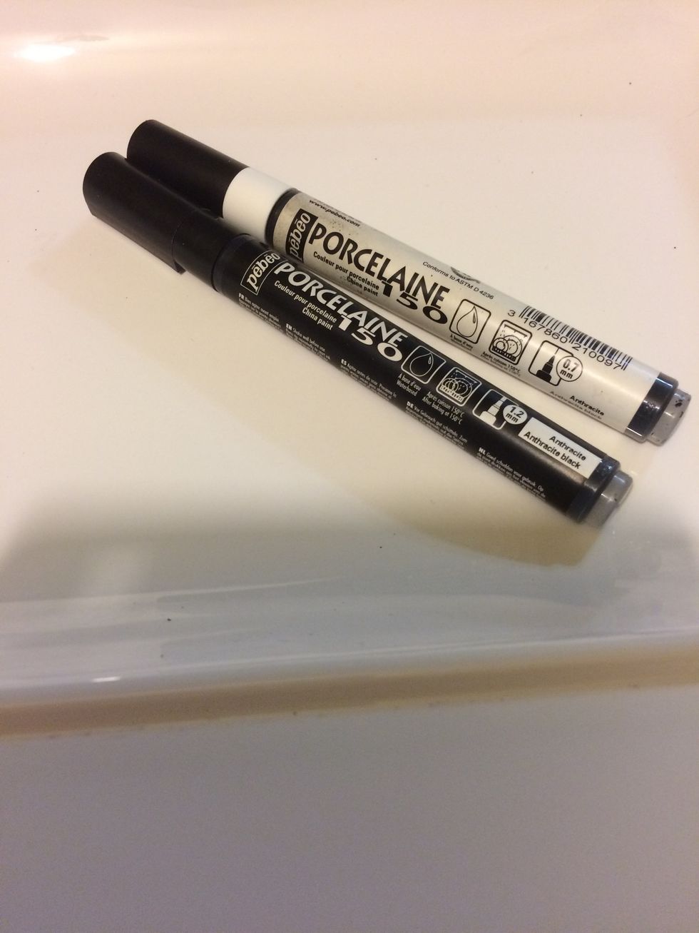 Here are the thick and thin nib PEBEO black markets. I used the thin one. It Gives such a beautiful thin line perfect for writing.