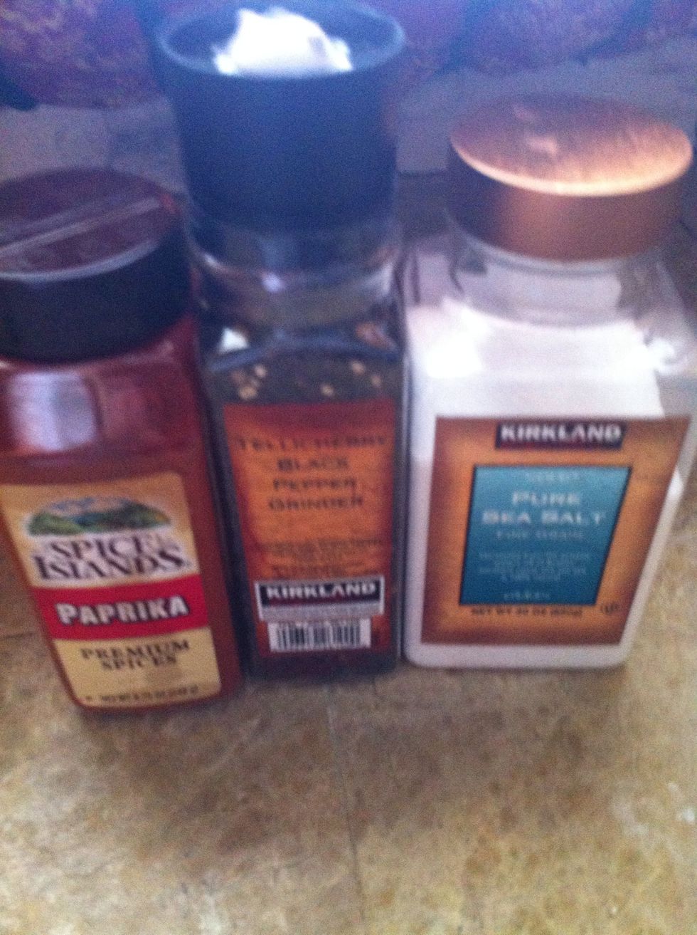 Here are your spices...... There are no measurements, just add to your liking. :)