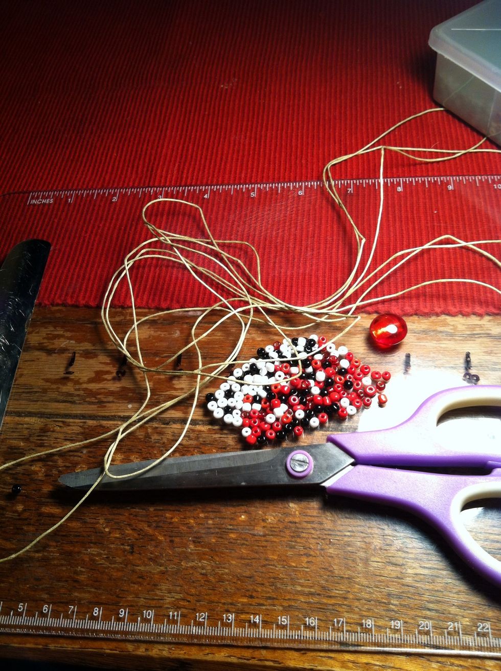 Here are your supplies. For some reason the app keeps crashing when I try to add to the supplies tab. Check the next step for more detail. Please remember the measurements are for a triple strand.