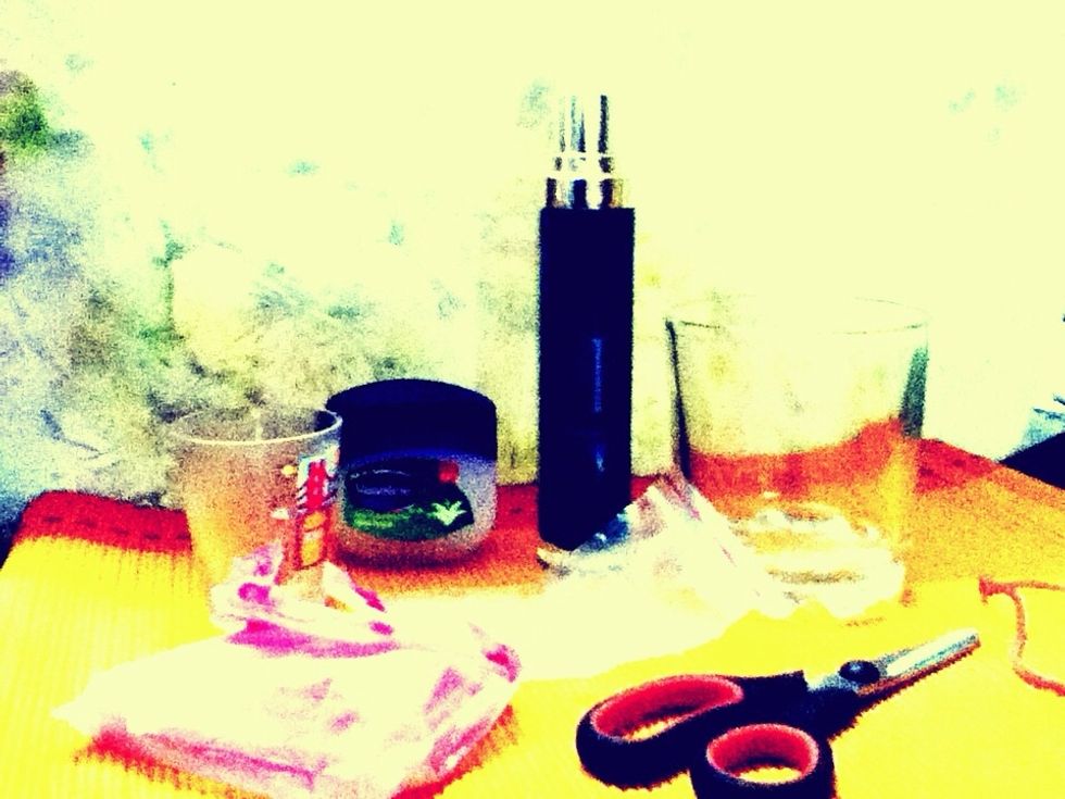 Here are your supplies.. I don't go by measurements, so I go by whatever feels right.