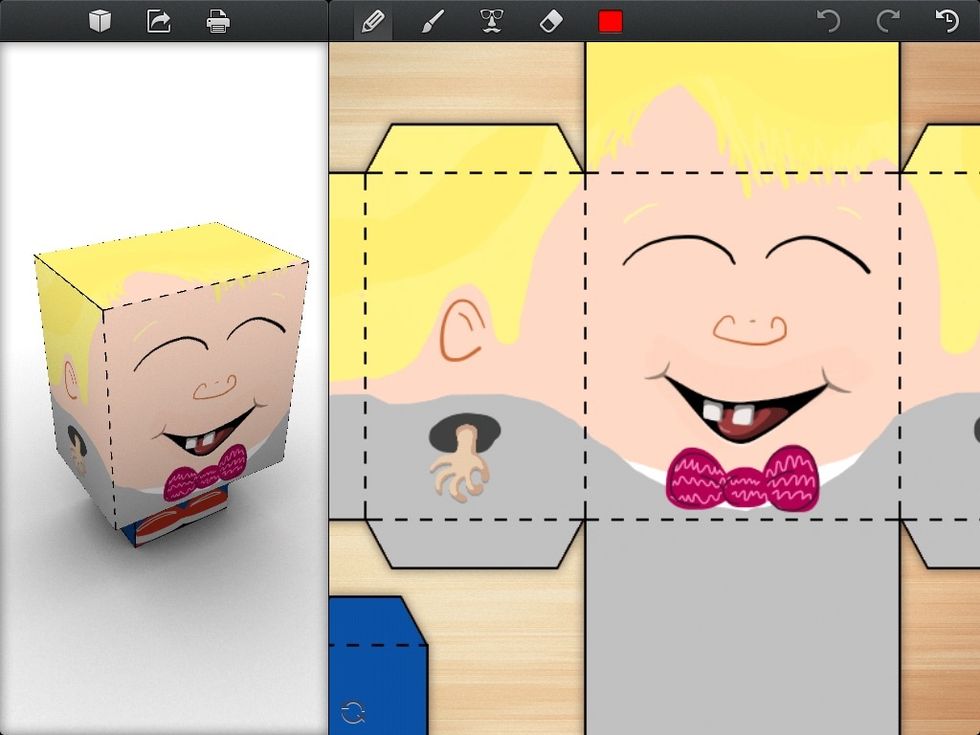 Here he is on my iPad...
