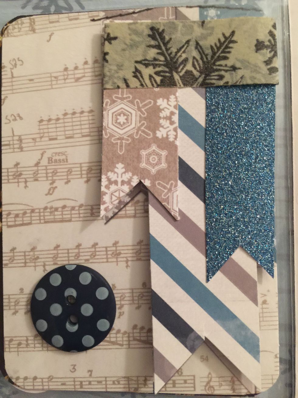 Here I created a little banner and adhered it to the outside of the pocket letter sleeve.