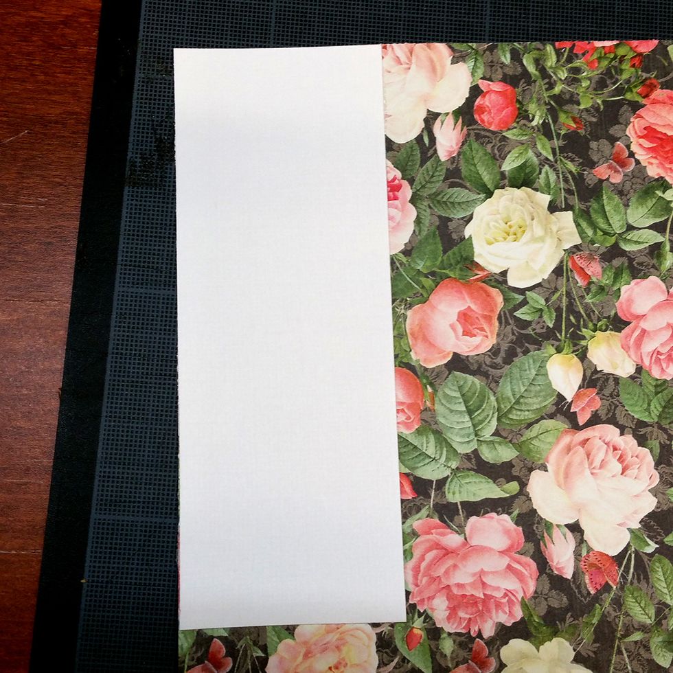 Here I have glued it to the back of the pattern paper that I wanted to use.