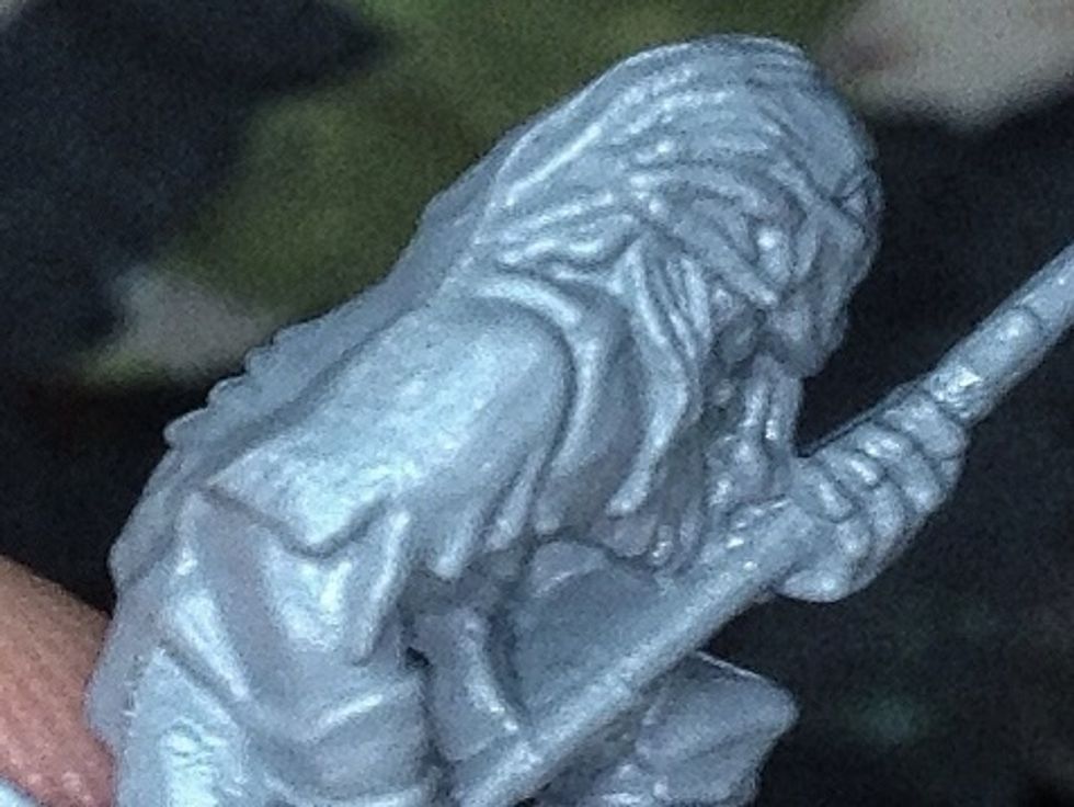 Here I have softened the mould line on the coat arm but not yet the hair.