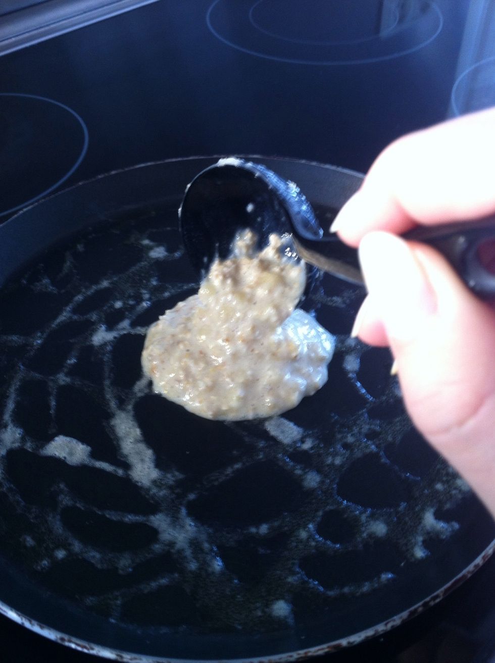 Here I just add the dough in the center of the pan.