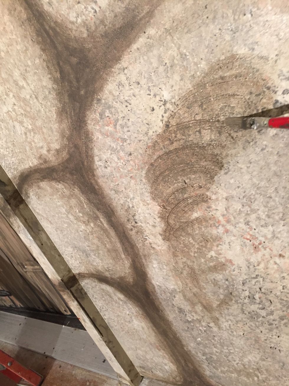 Here I'm using very thin watery paint to add shadowing and shape. Occasionally a finger or rag to blend as well.