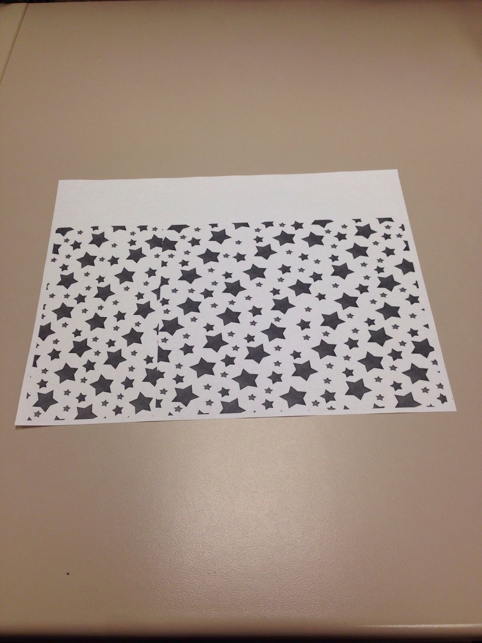 Here I took a A4 paper and printed some pattern on it. Take a fairly thick paper so that it holds the shape and looks neat. Use your imagination for the pattern.
