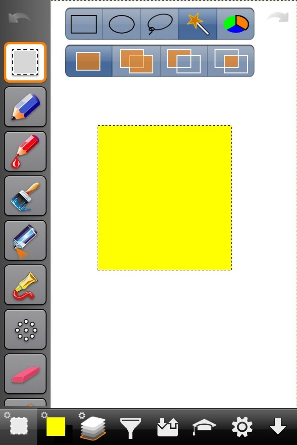 Here I touched the white so the white is selected.