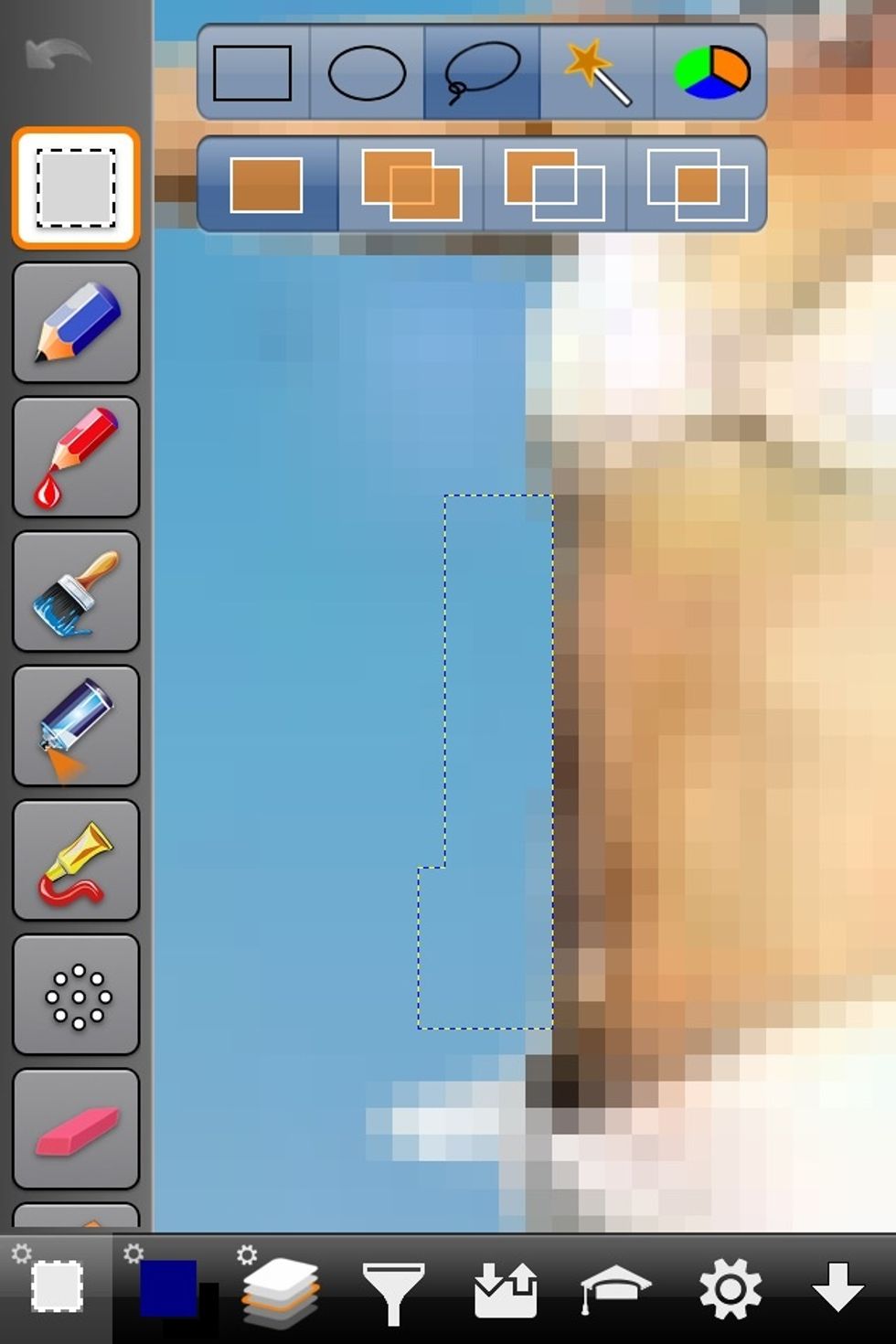 Here I traced a section and cleared/erased it out.