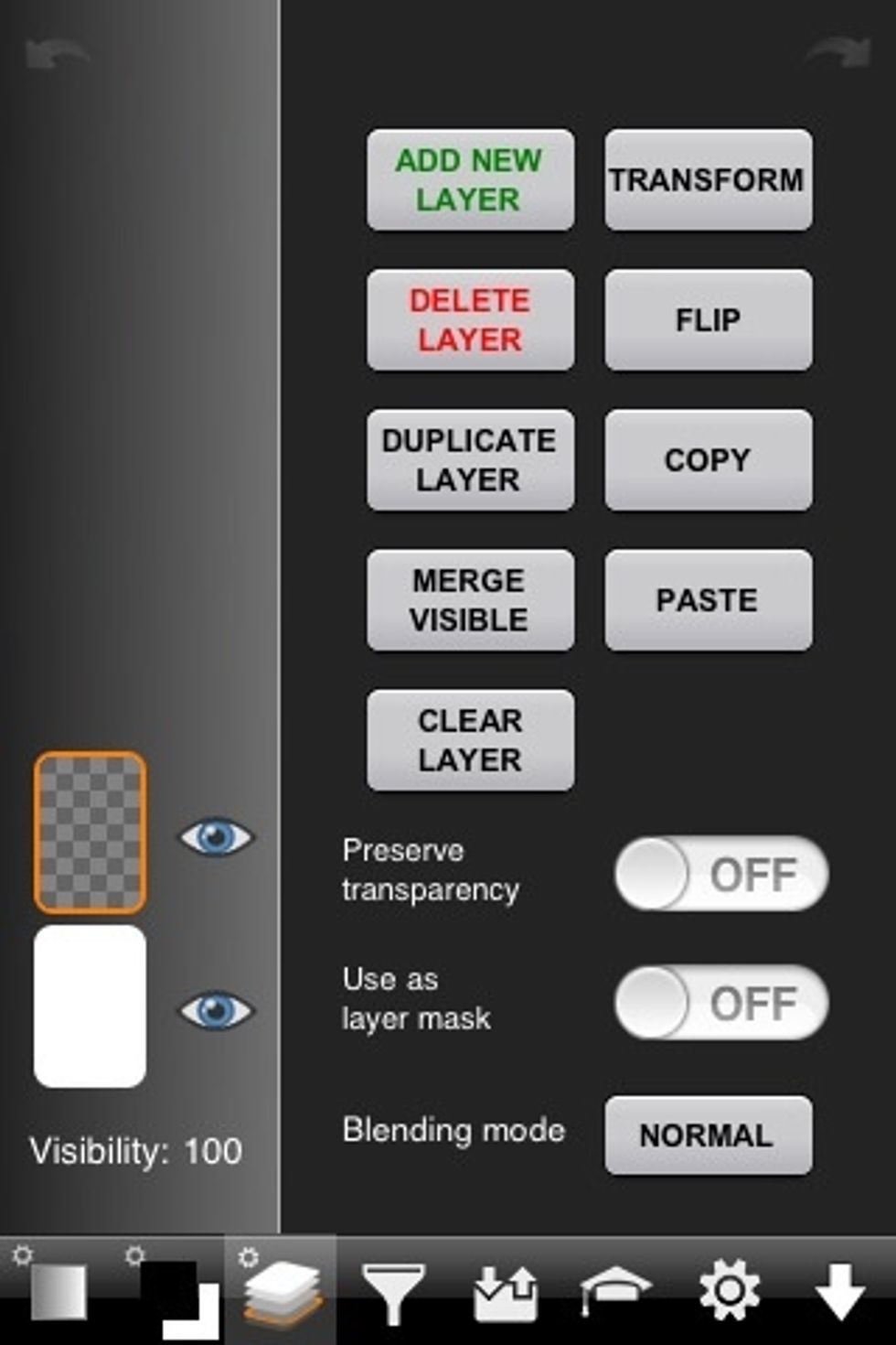 Here I've added a layer. This is a transparent layer which means its like a sheet of clear plastic. It's on top of the white layer. The white layer is the background layer.