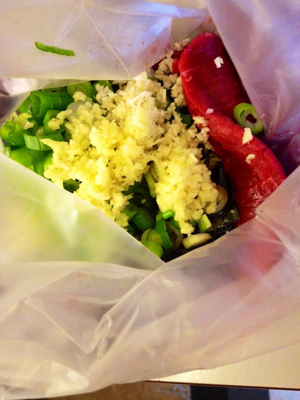 Here I've also added the chopped ginger.