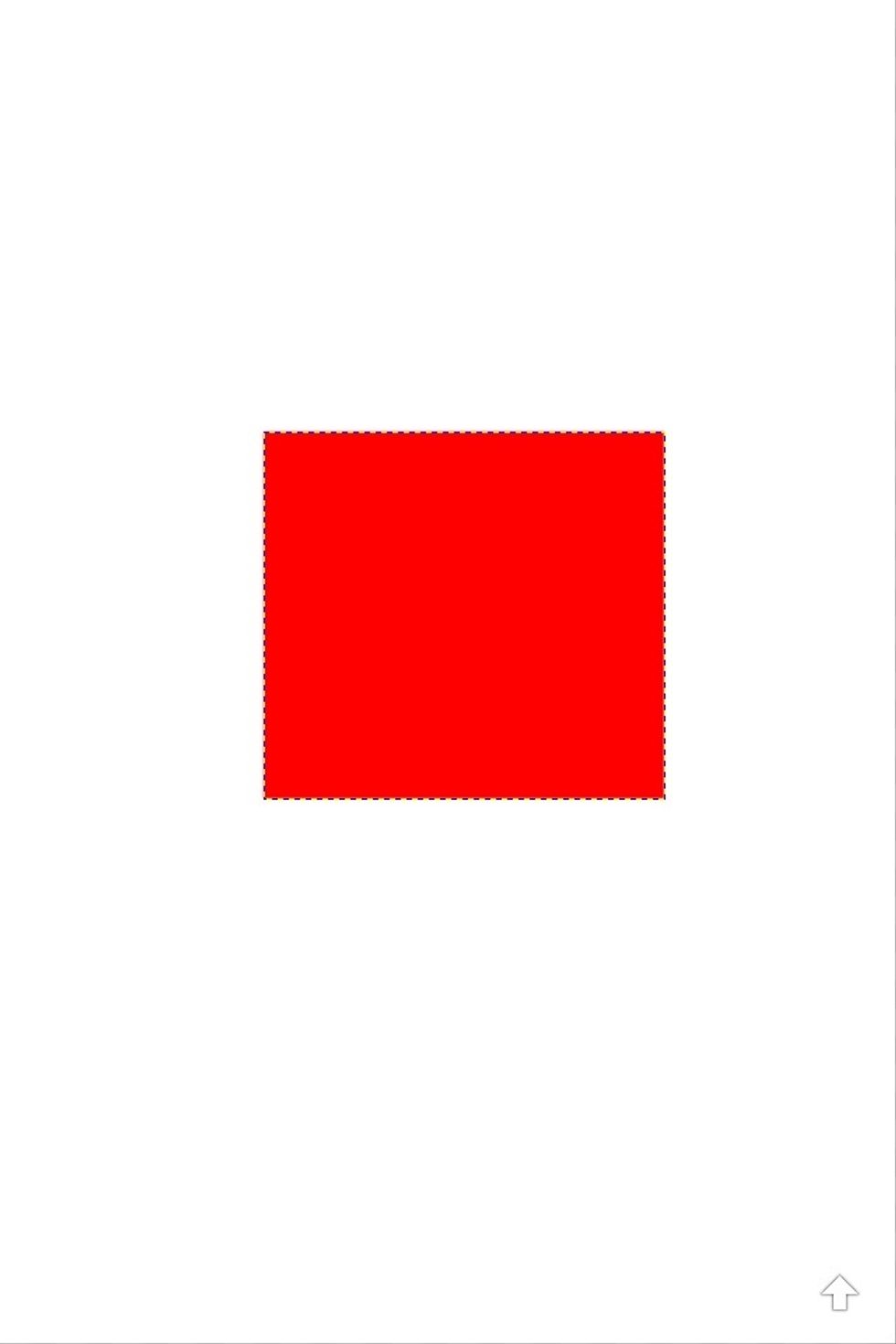 Here I've created a new image and filled a square red. Note the dotted line outlining the selected area. So the square is "on" and the rest of the image is turned off.