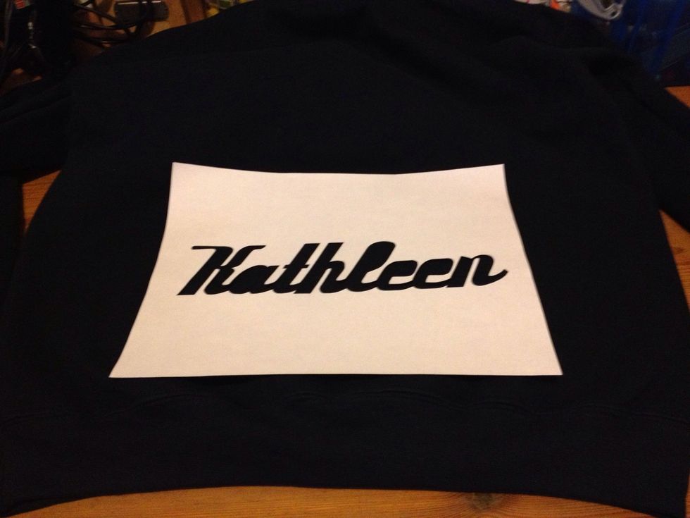 Here I was placing it in the area my daughter wanted it. The lower back. That's where you'll be able to see it most. The front already has a design so the back side was the best place for it.