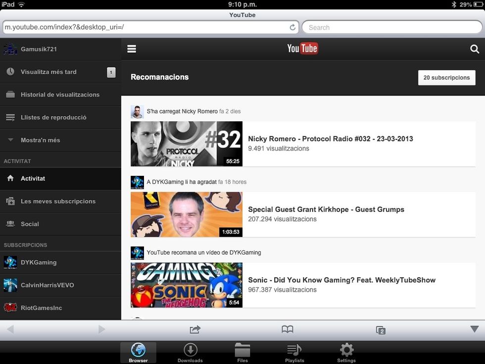 Here I went to YouTube.