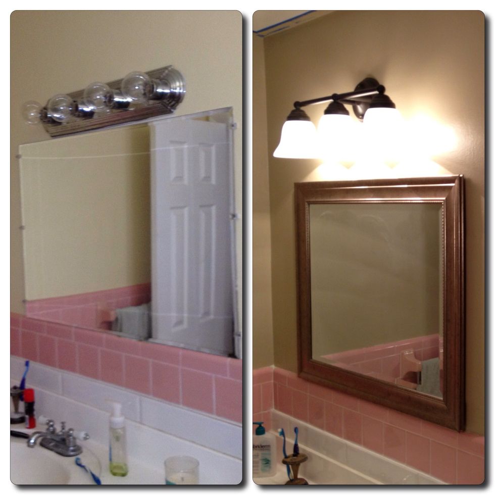 Here is a before and after picture of the project.  I hope my first guide helps you with your future projects, and hopefully my next guide will be on how to replace a pink bathtub and bathroom tiles.