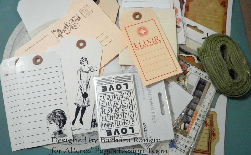 Here is a collection of ephemera I have collected from Altered Pages that I think will work in my book. I may not use all of what is shown here, but it is certainly a start.