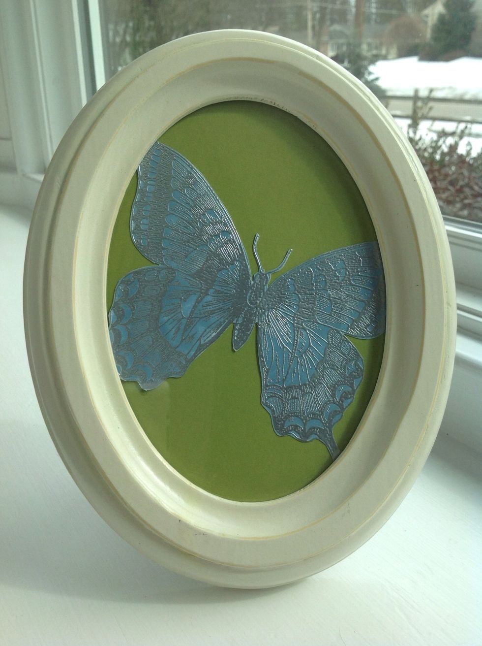 Here is a completed home decor project featuring g this beautiful Swallowtail butterfly