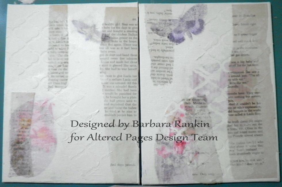 Here is a look at the pages with the images transferred. Not perfection, but it will be another layer to work upon.