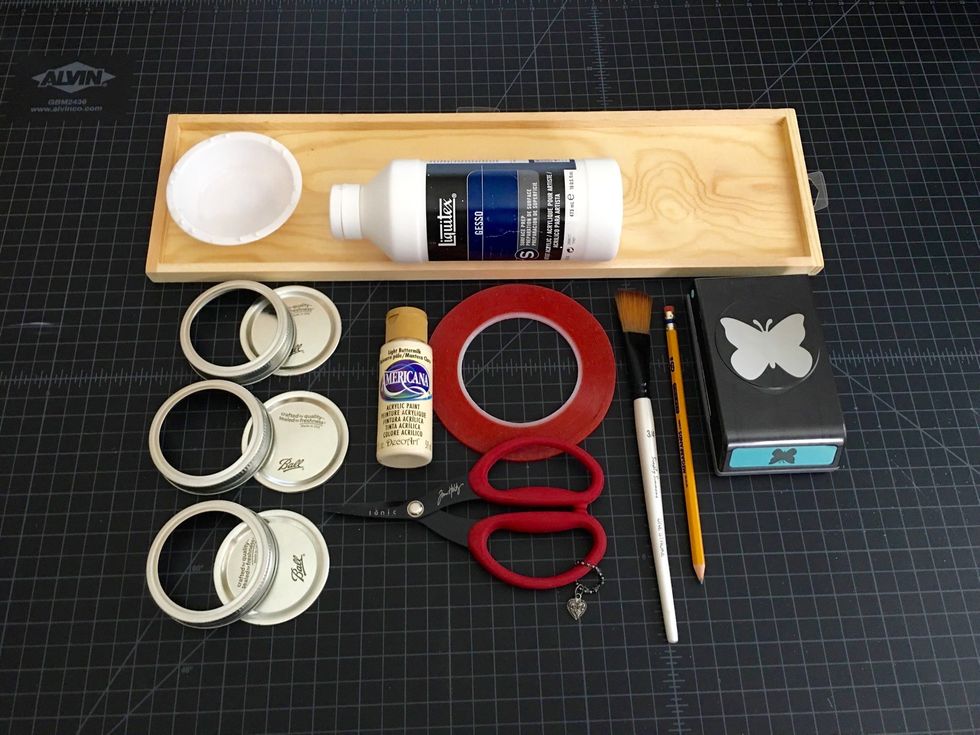 How to recycle mason jar lids to make an altered sign B+C Guides