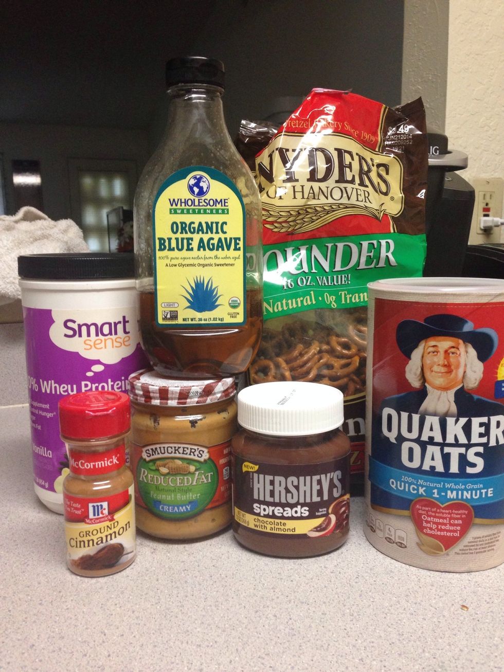 here is a picture of all supplies I used to create my no bake snack bars!