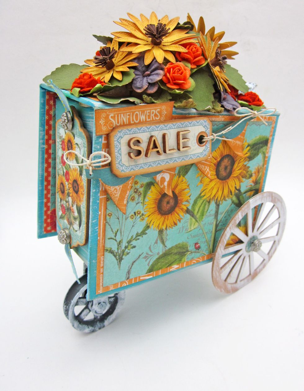 Here is a picture of the side of the flower cart all finished.