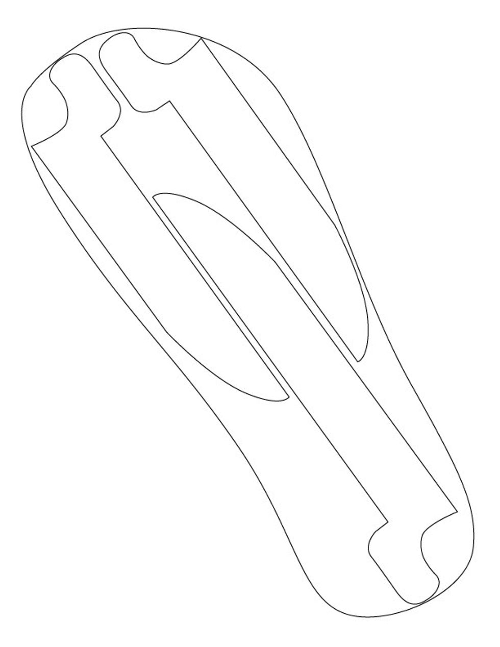 Here is a printable template based on Target's large flip flop. Print this at 100%; even if the edges get cut off, it should give you a good starting point.