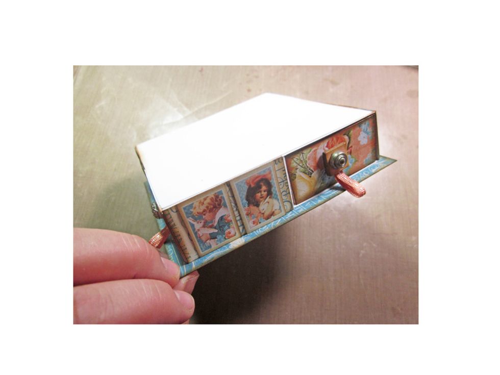 Here is a side view of how it looks with the sides and the drawer front decorated.