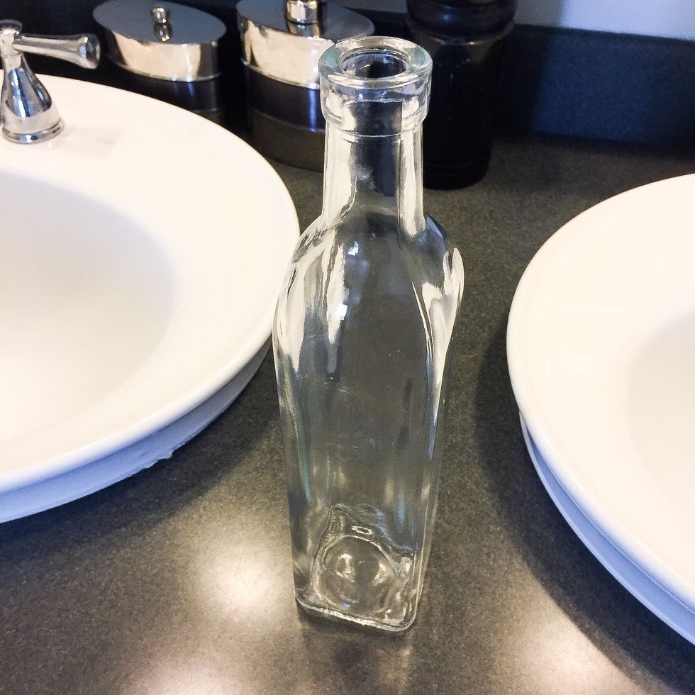 Here is a way to store your mouthwash. Start with any clean bottle. Select a glass bottle that reflects your style, from something simple to very ornate. Make sure the bottle is safe for consumables.