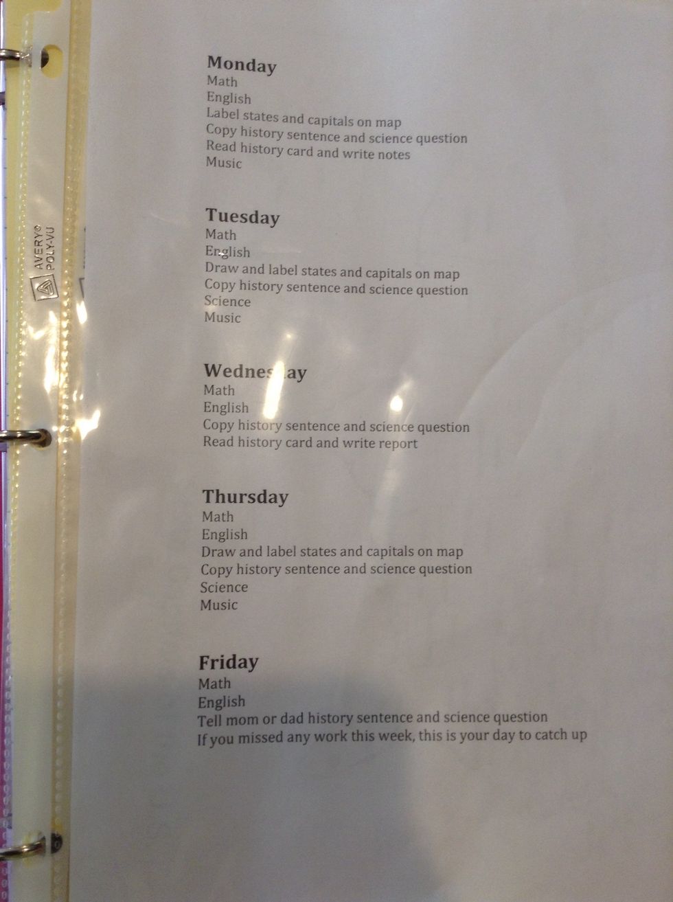 Here is an example of a homeschool curriculum!