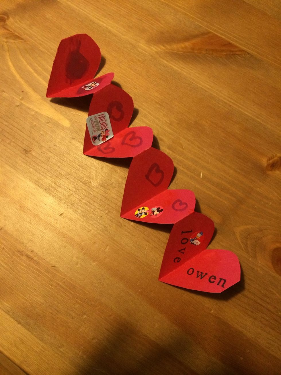 Here is an example of our completed valentine. Fold it up and put it in an envelope for the recipient.