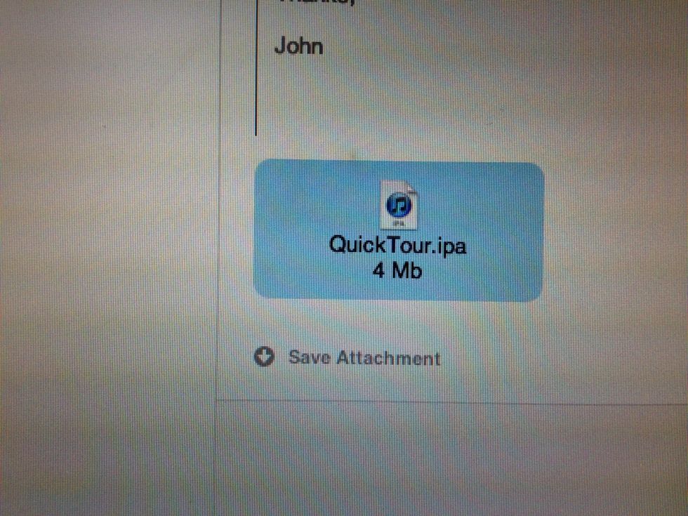 Here is an image of what my file looks like in my email. Double click it or choose save attachment. Follow prompt given by your email provider.