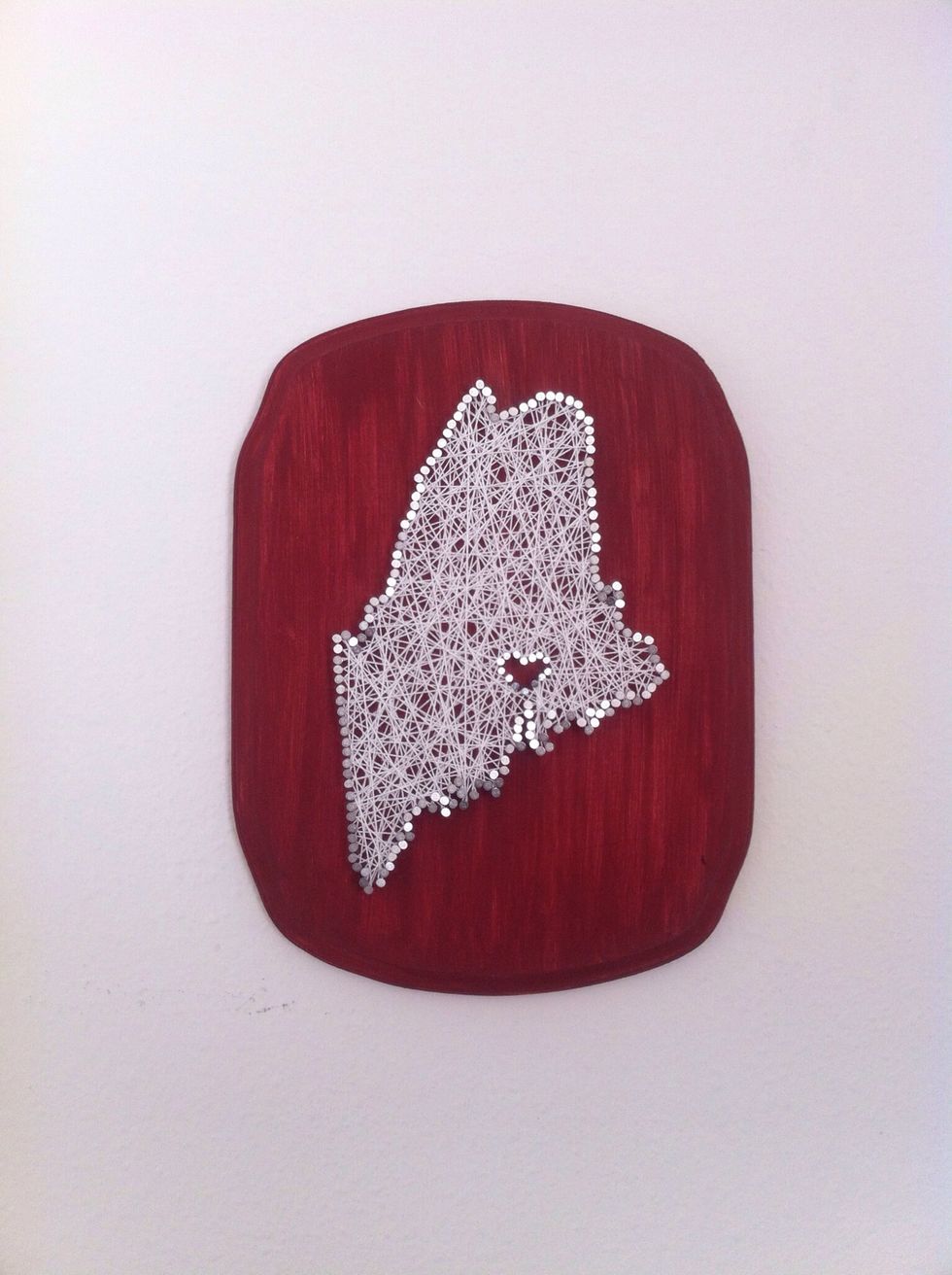 Here is another project I did using the state of Maine. Have fun making your own String Art State!