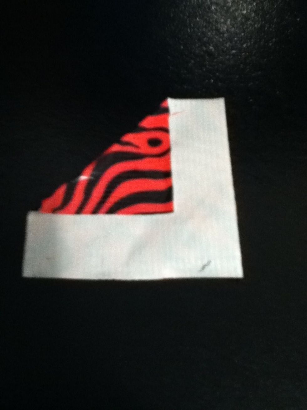 Here is another way to  make a petal.  Fold your square of duct tape like this