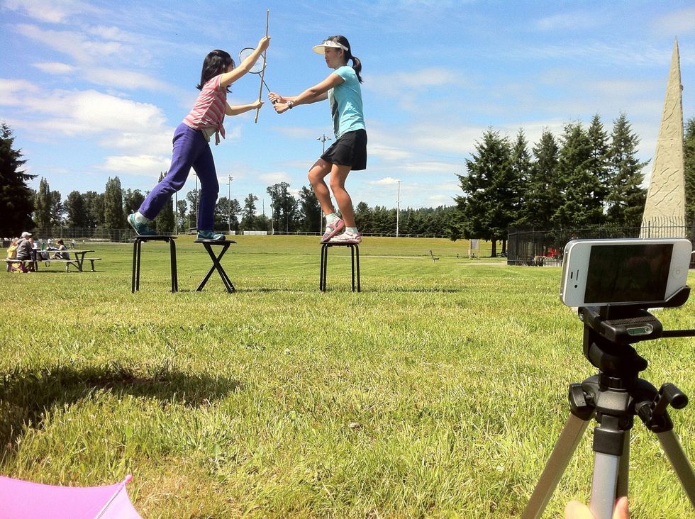 Here is how we take the levitation photos. To archive the best result, we used a tripod. Tripod is not required, but it is very helpful if you want your photo to be pixel perfect.