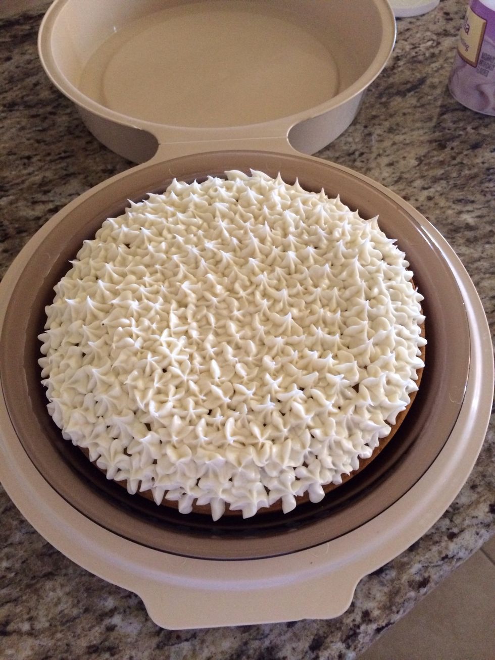 Here is my cake...I put mine in the fridge to cool the frosting but you can eat them right away :) Hope you enjoy!