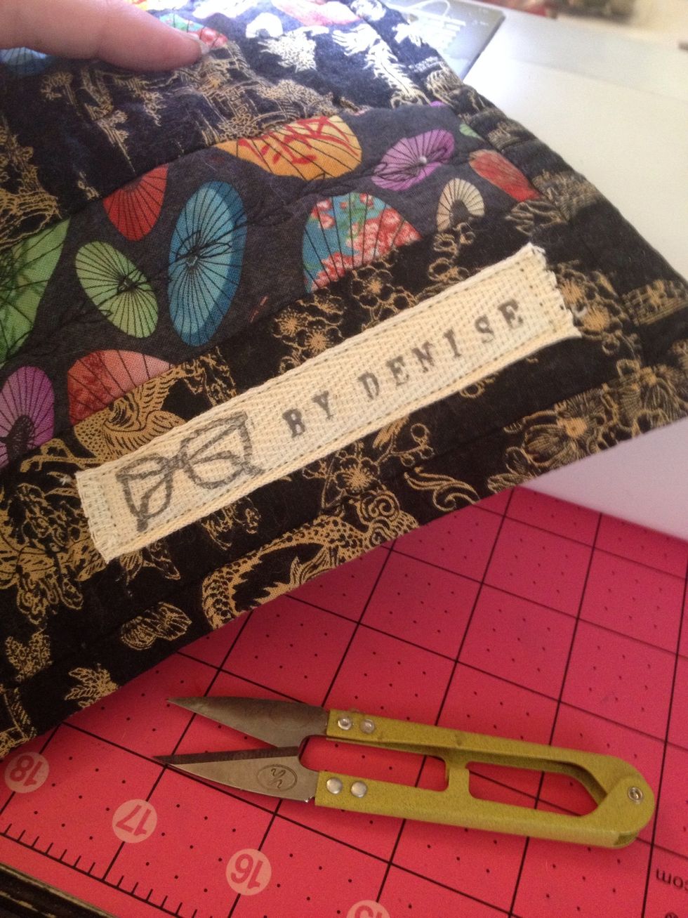 Here is my finished label on a quilt