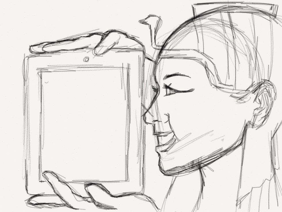 Here is my rough sketch that I created in Paper. I email it to myself and open it on Sketchbook Pro.