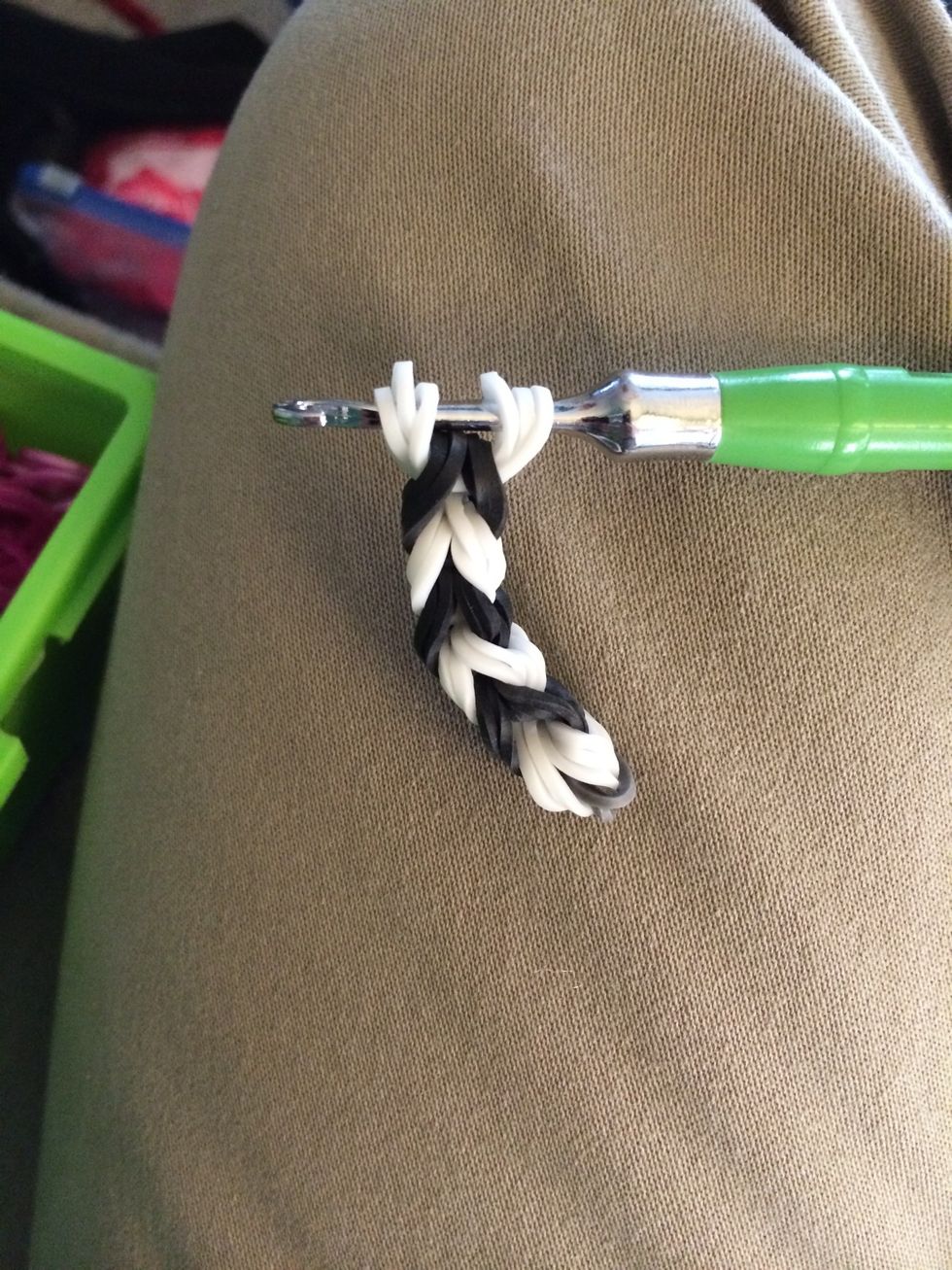 Here is our 1st leg. Let's make 3 more. Go back and follow the steps if you need to.