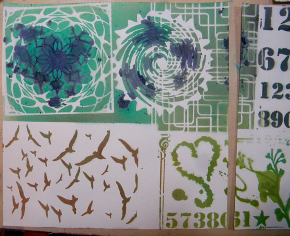 Here is the cardstock that was underneath the stencils.