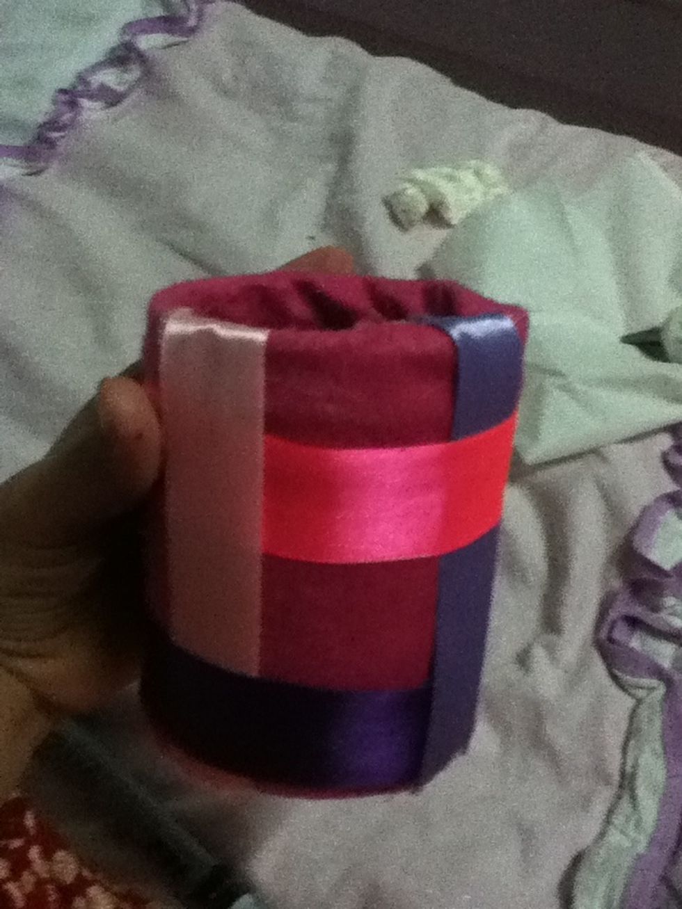 Here is the end sorry I didn't take the other steps cause my glue gun was having a little bit on it and it was coming out it self