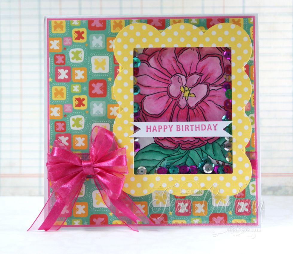 Here is the finished card.  Thank you so much for joining me.  See more at www.jaxbeanstalks.blotspot.com  -Jenn