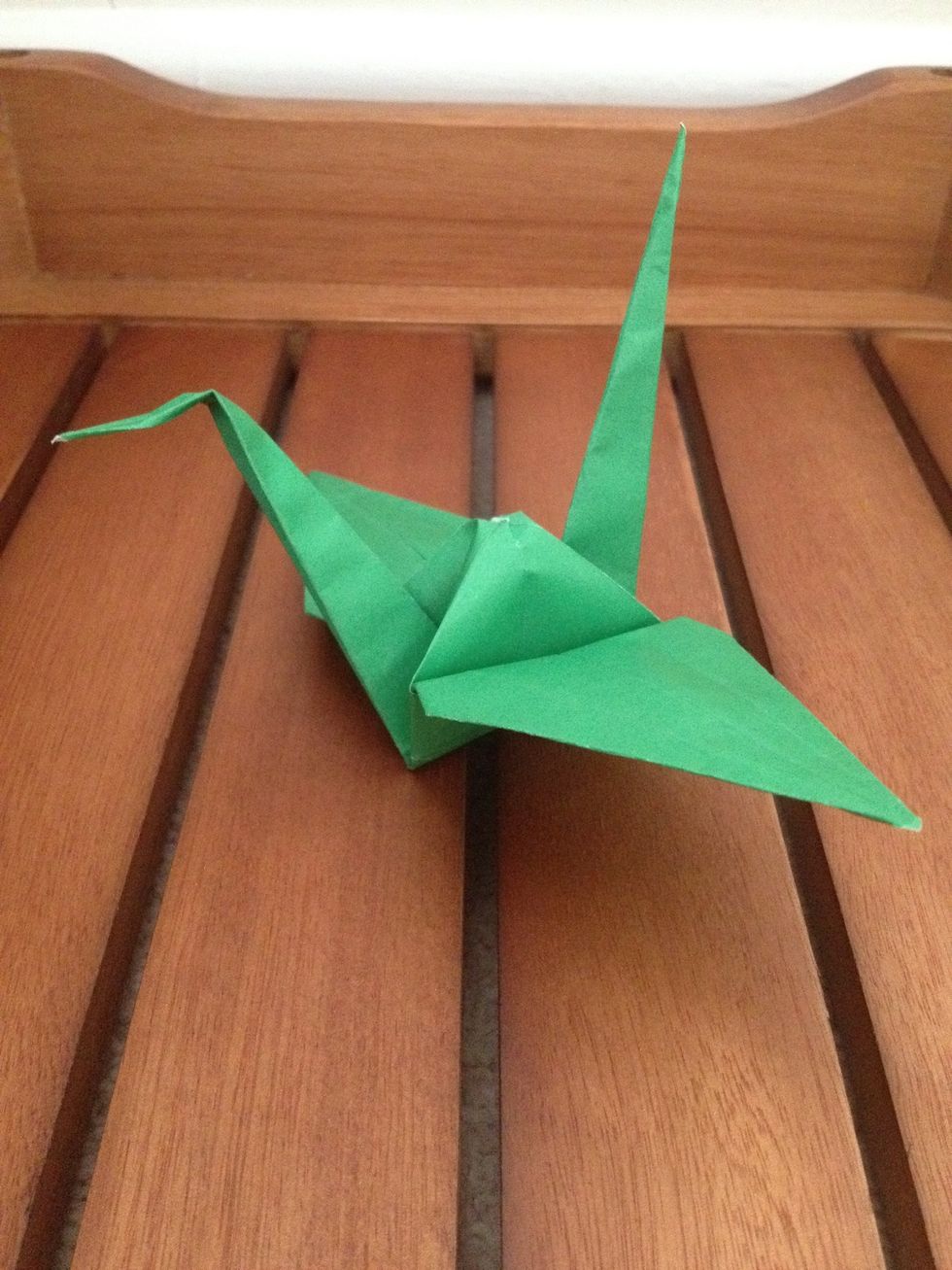 Here is the finished crane. Sorry for all the steps, I just know how difficult it can be when you know nothing about paper folding.