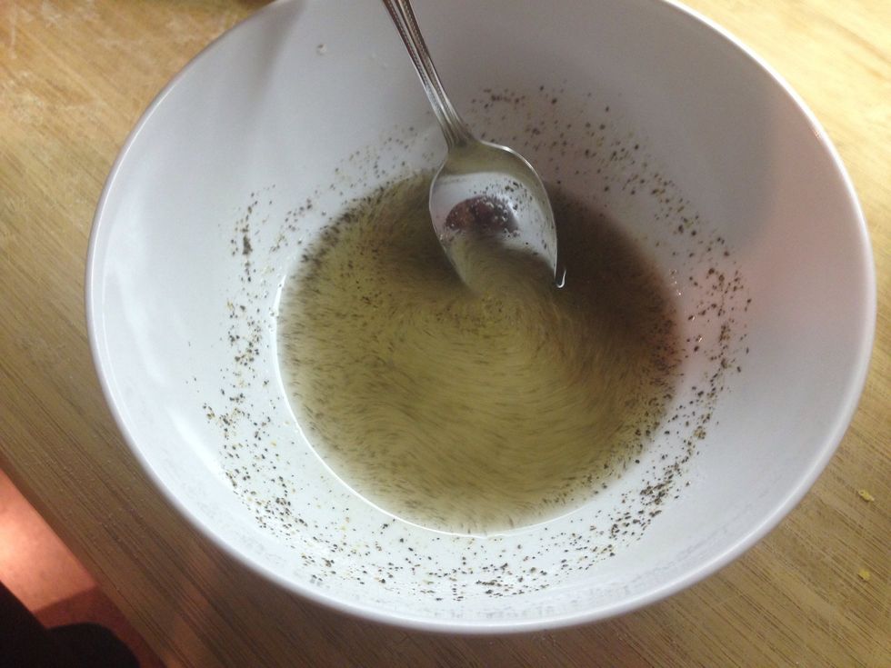 Here is the finished dressing. Add the dressing to the salad right before eating so the salad does only get soggy. ENJOY!