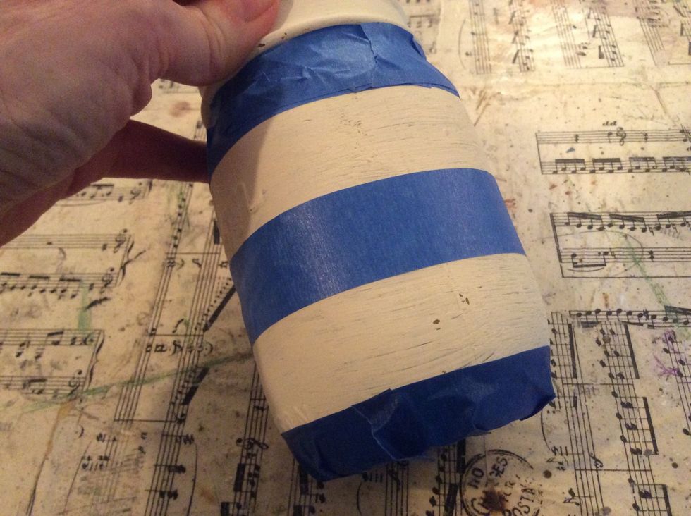 Here is the finished striped jar!