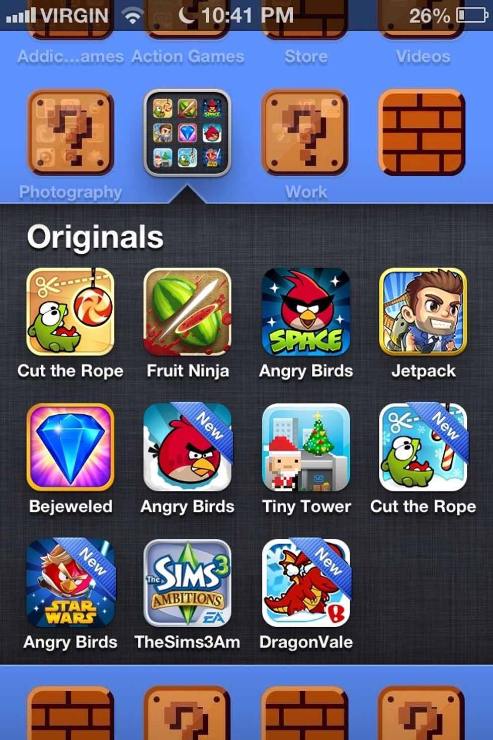 Here is the folder for my original games I used to play when i first got my iOS device(s).