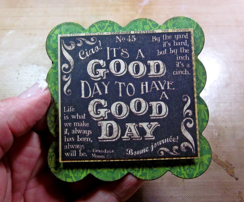 Here is the front of my book. I added a great sentiment from the Typography line to the front....adorable.